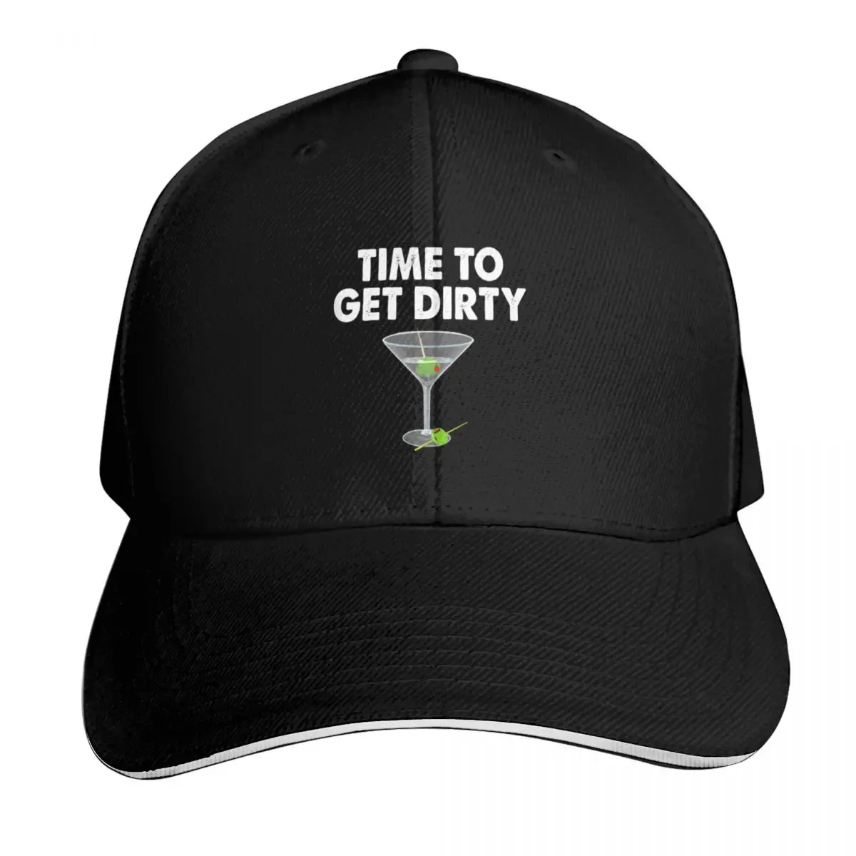 Dirty Martini Ime O Get Dirty Happy Hour Baseball Cap Streetwear Hip Hop Trendy Vintage Retro Embroidered Lightweight Packable