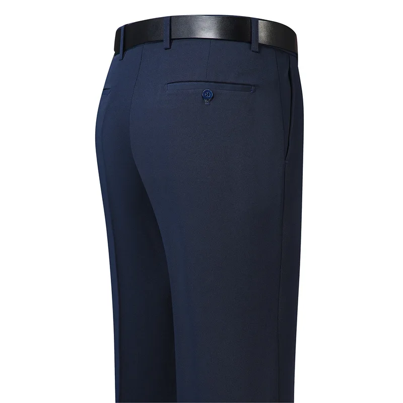 جديد أزياء الرجال السراويل السميكة لخريف شتاء عالية الخصر الأعمال الرسمية بسيطة الأساسية السراويل فضفاضة الرجال دعوى السراويل #5