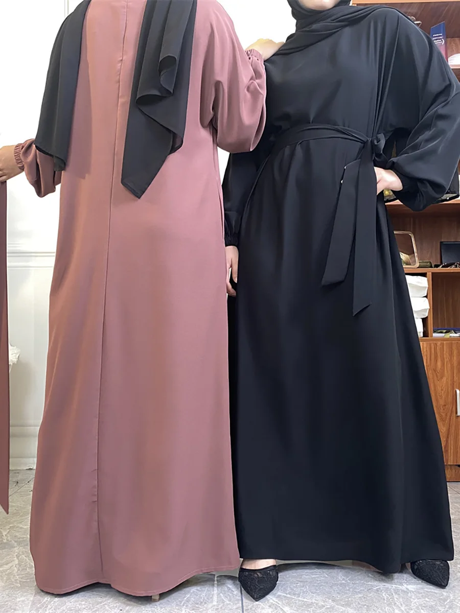 حار سيلي أسلوب بسيط فساتين مغربية قفطان تركيا بلون الخليج عبايات المرأة الإسلامية فستان طويل مسلم السعودية رداء رمضان 18