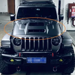 Hood Hellcat Cover Steel Toughened Glass Visible Engine Interior Construction for Jeep Wrangler JK JL  J398 JL1283 LantSun