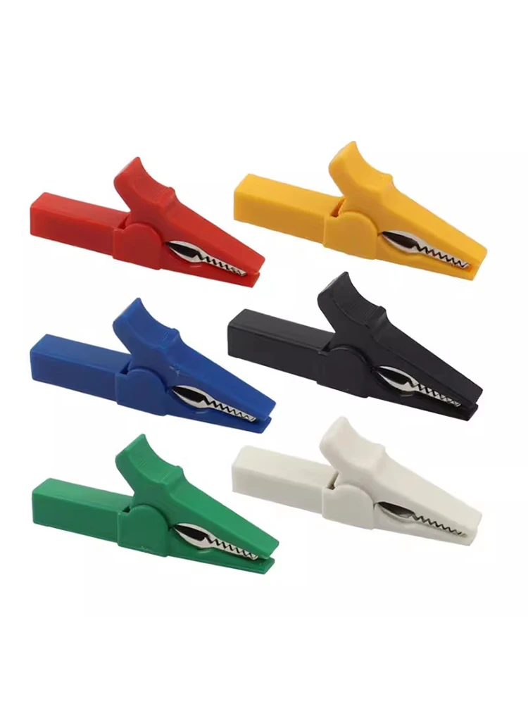 6 pièces pinces Crocodile 55mm Test de batterie connecteur de pince Crocodile pour fiche banane 4mm multimètre stylo câble sondes pince Crocodile