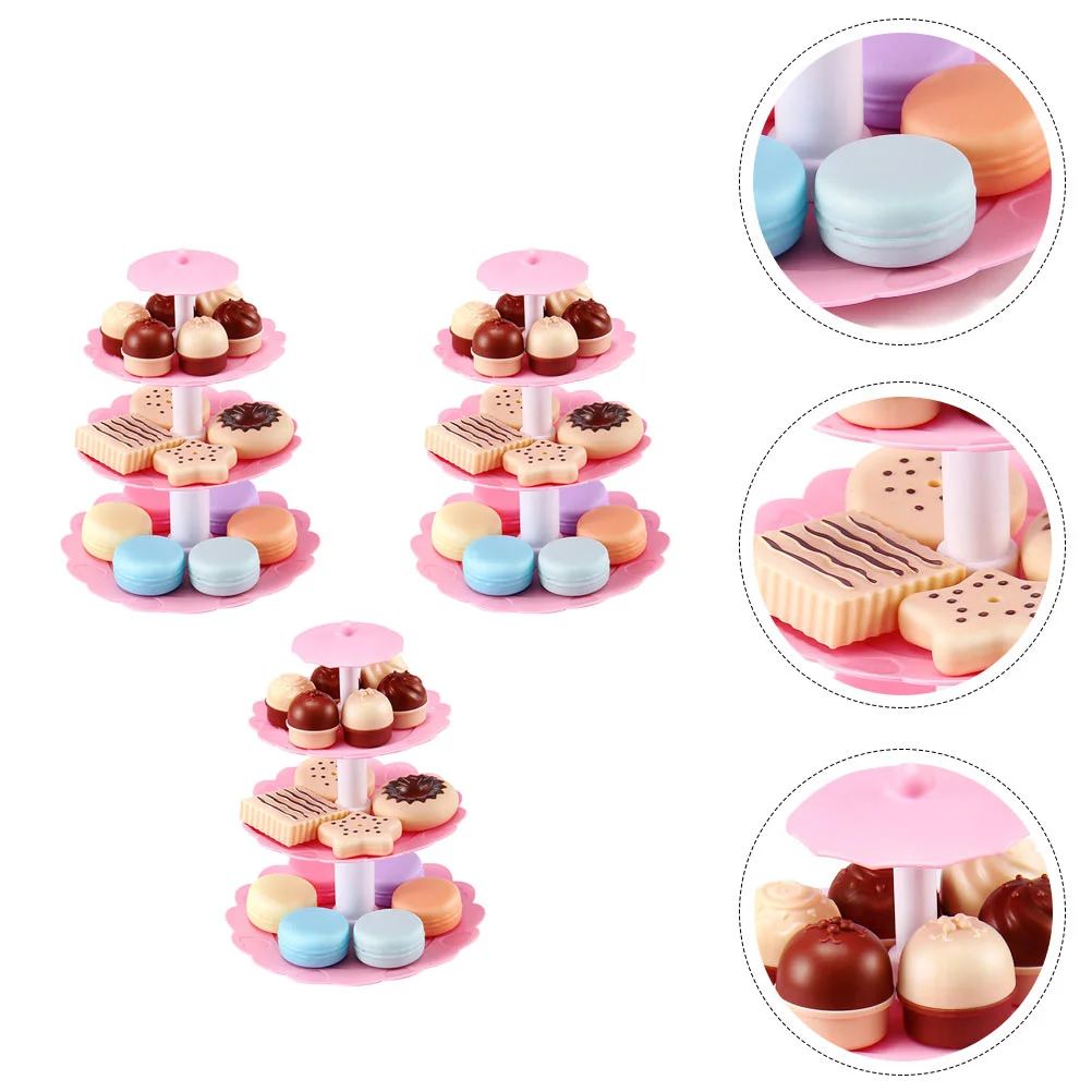 

3 Sets Dessert Tower Toy Pretend Play Desserts Toys Children Simulation Birthday Cake Children’s Delicate Role