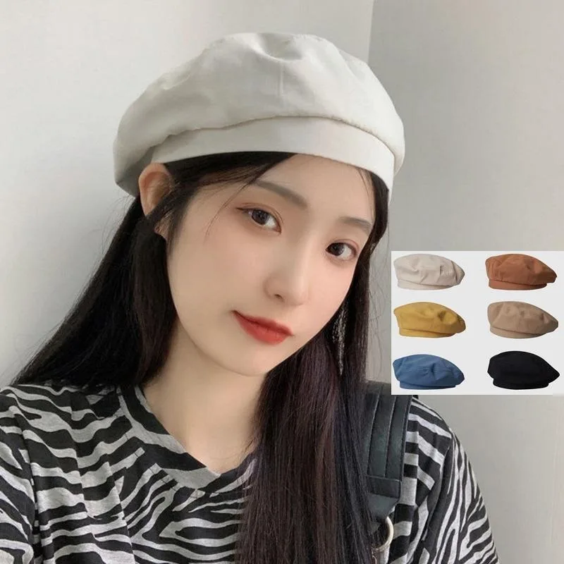 Outdoor Women Girl Beret Beanie Hat Cap Vintage Solid Color Elegant Lady Caps Beach