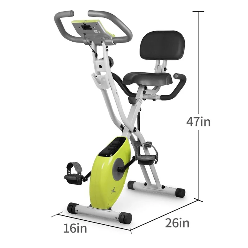 

Workout Magnetic Upright Bicycle with Heart Rate LCD Monitor and Easy to Assemble Ultra-Quiet Folding Foldable X Bike