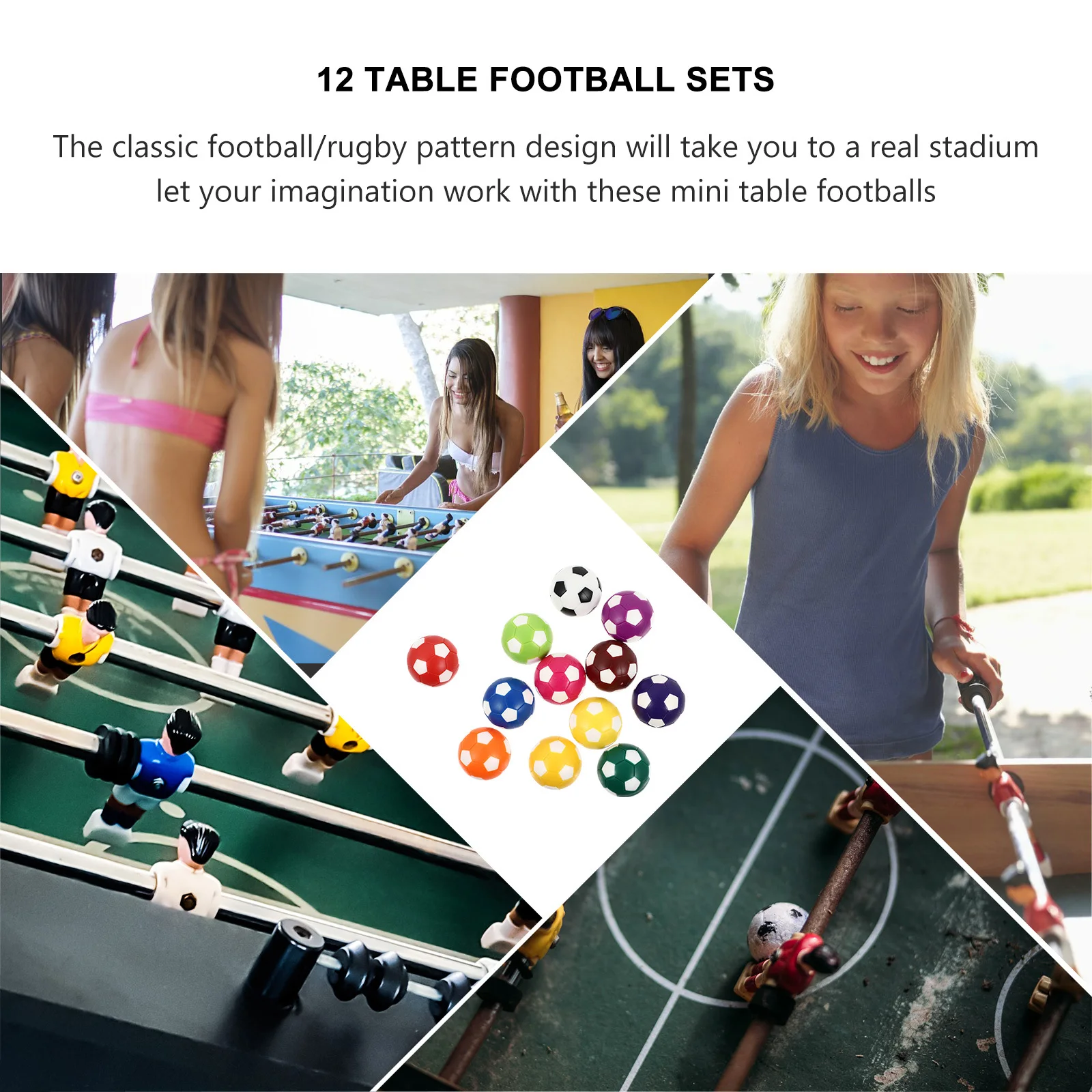 

12Pcs Table Football Machine Accessories Durable Plastic Balls for Standard Soccer Tables Table Football Plastic Balls