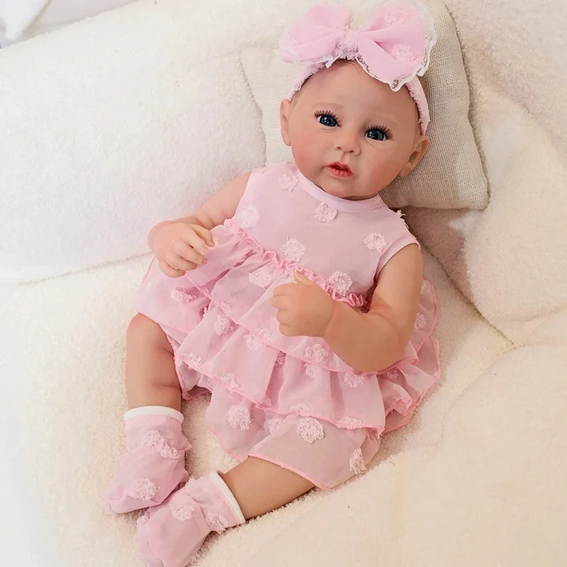 48cm Raven Full Vinyl Body Reborn Baby Doll with 3D Skin Multiple Layers Painting with Visible Veins