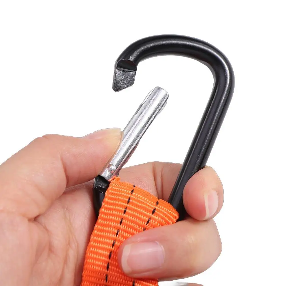 With Carabiner Hook Safety Bungee Tether Climbing Working Anti-Falling Tool Safety Rope Nylon Telescopic Tool Lanyard