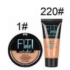 2-in-1 Set MICOLOR Dark Skin Powder & Liquid Foundation 2-in-1 Set Dark Concealer Face Makeup Wholesale