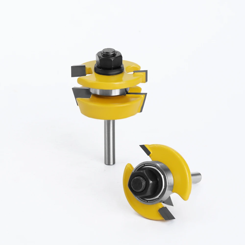 LAVIE HSS 2-teiliges Shaker-Nut- und Federfräser-Set, 6 mm/1/4 Zoll/8 mm Schaft, Holzbearbeitungsfräser für CNC-Zimmermannsarbeiten C06A33Y – Detail 4