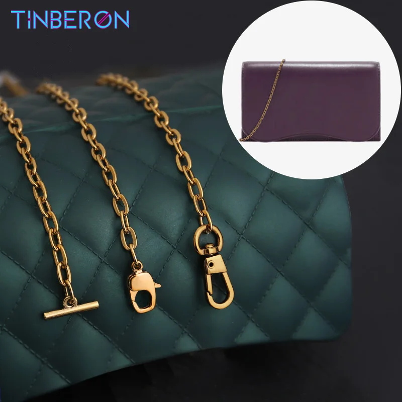 

TINBERON Metal Chain Straps Woman Chains Shoulder Bag Strap DIY Bag Handle Replacement Luxury Brand Vintage Gold Chain Strap New