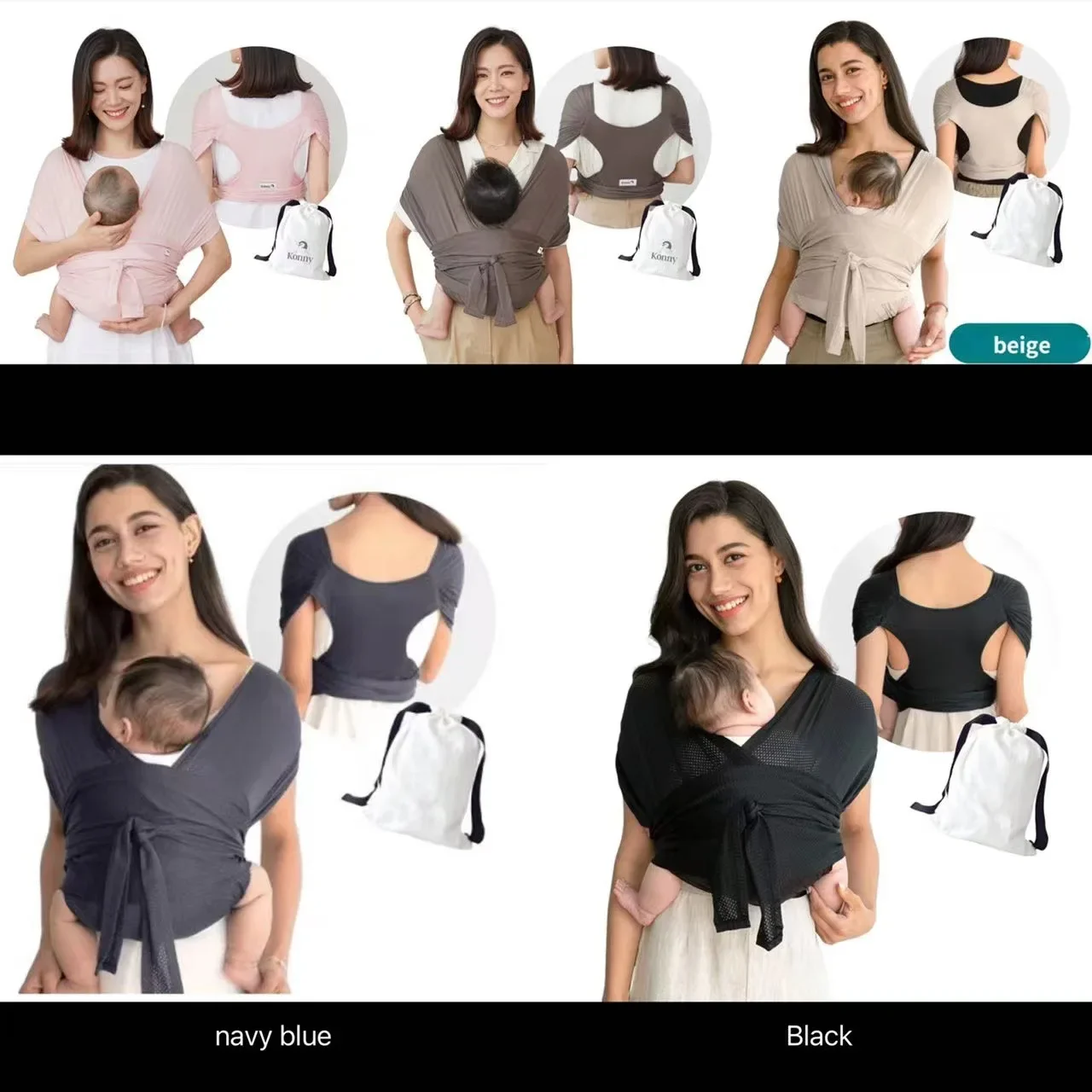 

Cross-border Mesh Cross-over Simple Carrier X-Shape Baby Carrier Horizontal Summer Breathable Front-Carrying Outdoor Wrap