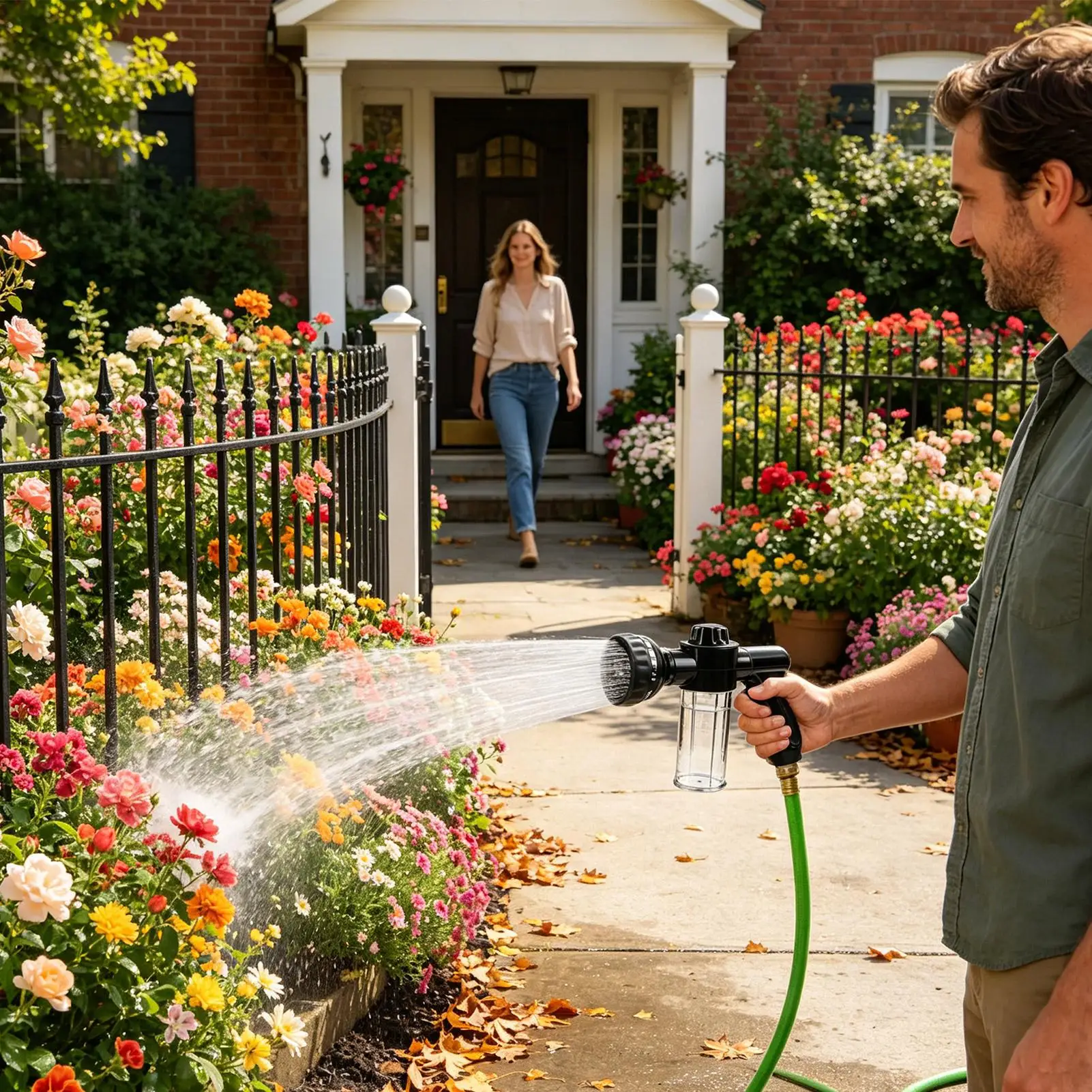 High Pressure Hose Nozzle Power Washer Nozzle Lawn Pressure Sprayer For Backyard Driveway Garden Patio Sidewalk Garage Fence