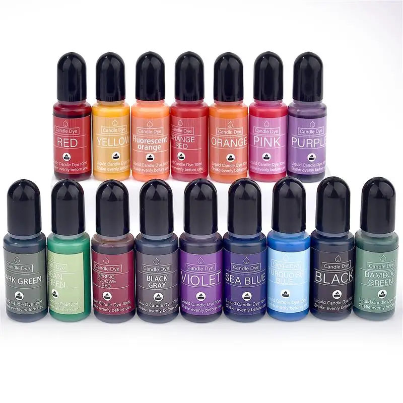 16 Farben Kerzenwachs Pigment Farbstoff Ungiftiges Soja Kerzenwachs Pigment Flüssiger Farbstoff Sojawachs DIY Seifenfarben Kerzenherstellung Zubehör