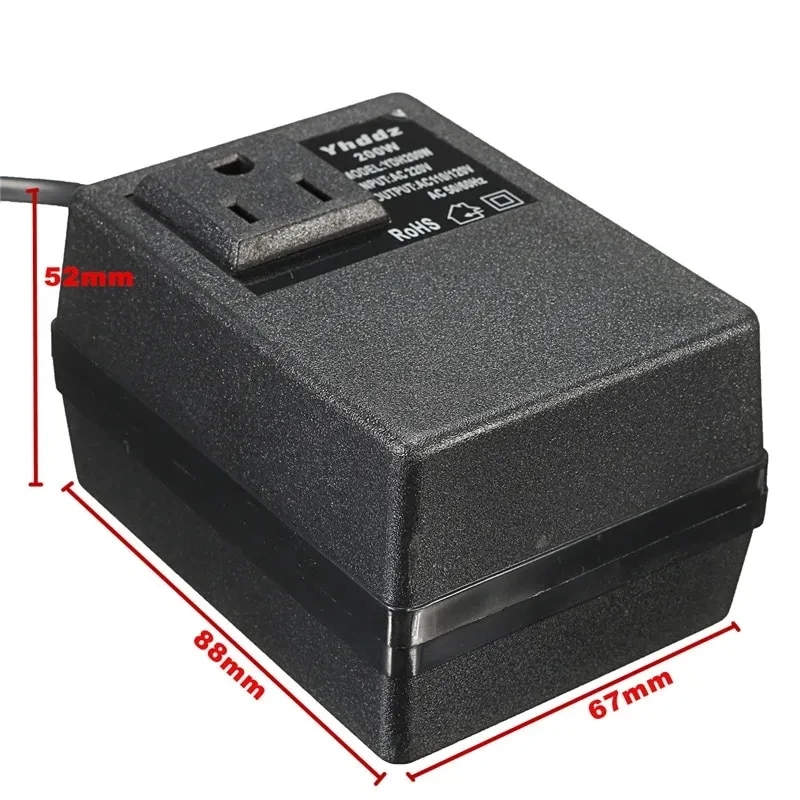 200W Voltage Converter 220V/240V To 110V/120V Transformer Step Down Travel Power Converter Inverter Power Adapter Transformer