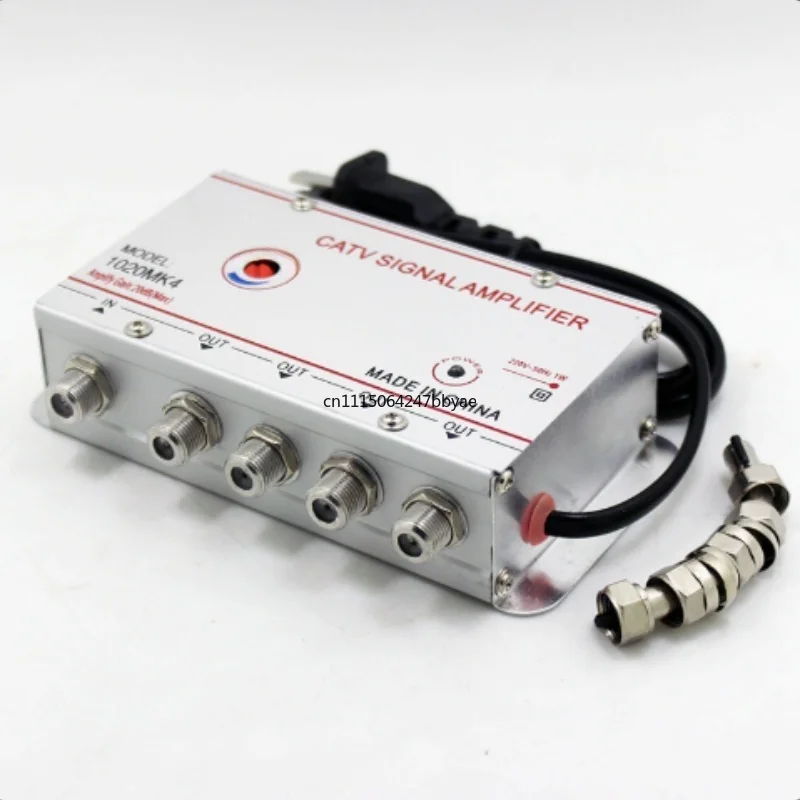 For  AC 220V 4 Port CATV Splitter Amplifier 30dB TV Signal Booster 45Mhz-860MHz US Plug Home Use
