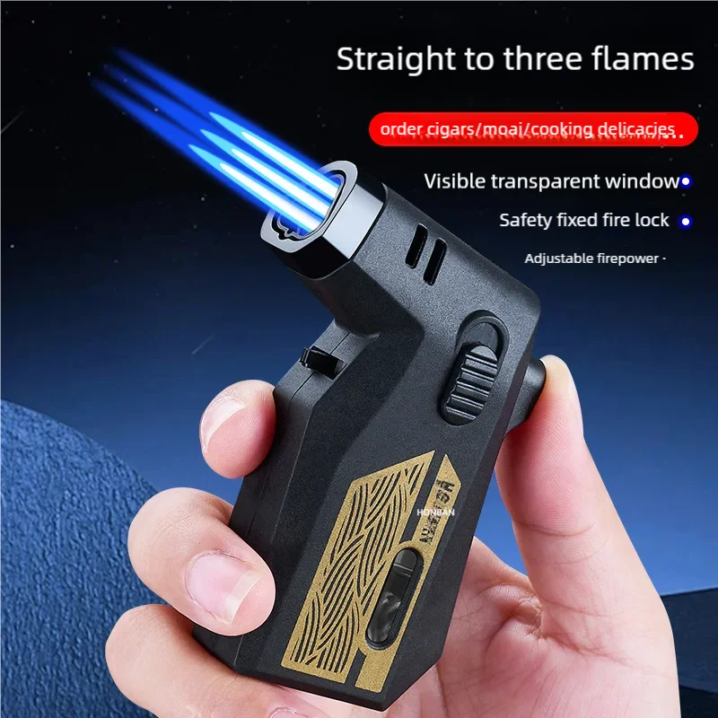 في الهواء الطلق شواء الشاعل السيجار بندقية رذاذ الشحن المباشر يندبروف نفخ ثلاثة النار الكى البيوتان أخف وزنا #3