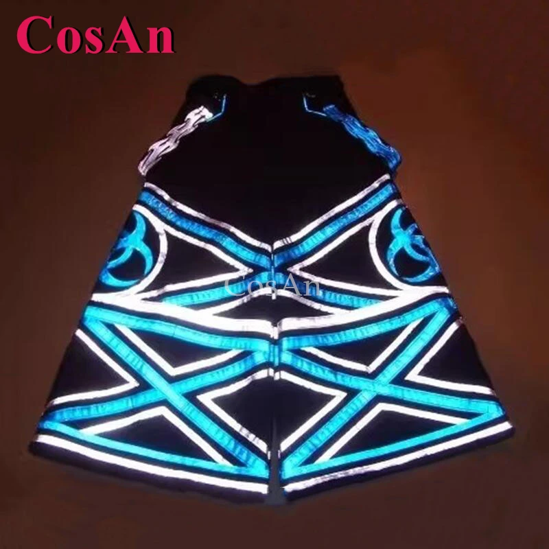 CosAn AUS estilo pantalones de baile fantasma Melbourne Shuffle Phat pantalones moda azul blanco tiras reflectantes pantalones luminosos sueltos