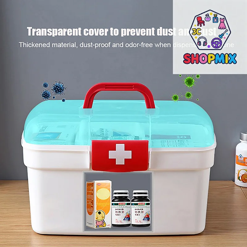 Medicine Storage Box Large Capacity Medicine Kit Family Hand First Aid Chest Simple Travel Emergency Box