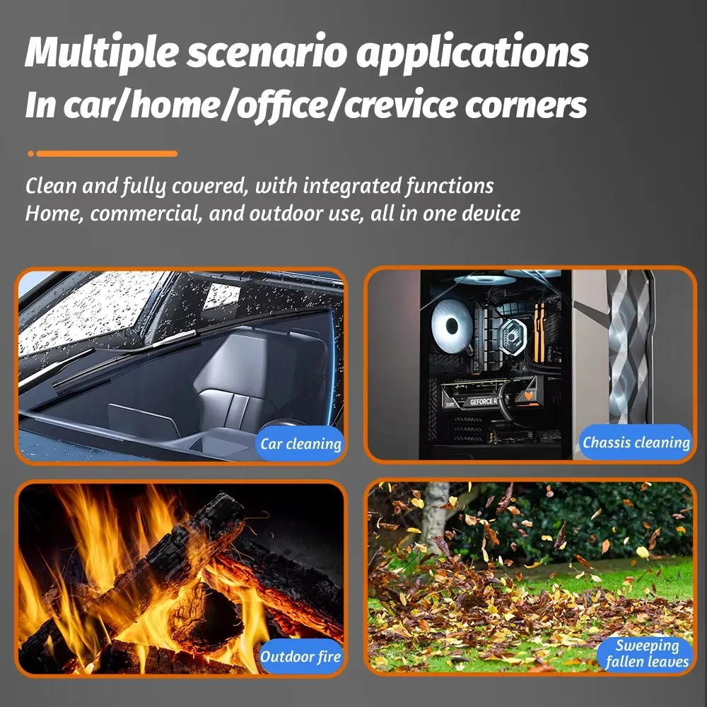 Baling-baling genggam kecepatan tinggi, kipas kekerasan Motor 60000RPM serbaguna untuk jendela Desktop keyboard komputer garasi pembersih rumah