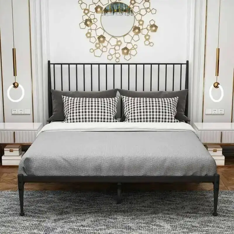 Cama confortável de ferro designer estética dupla mostrar cama princesa simples moderno alta compacta cama de casal móveis exclusivos