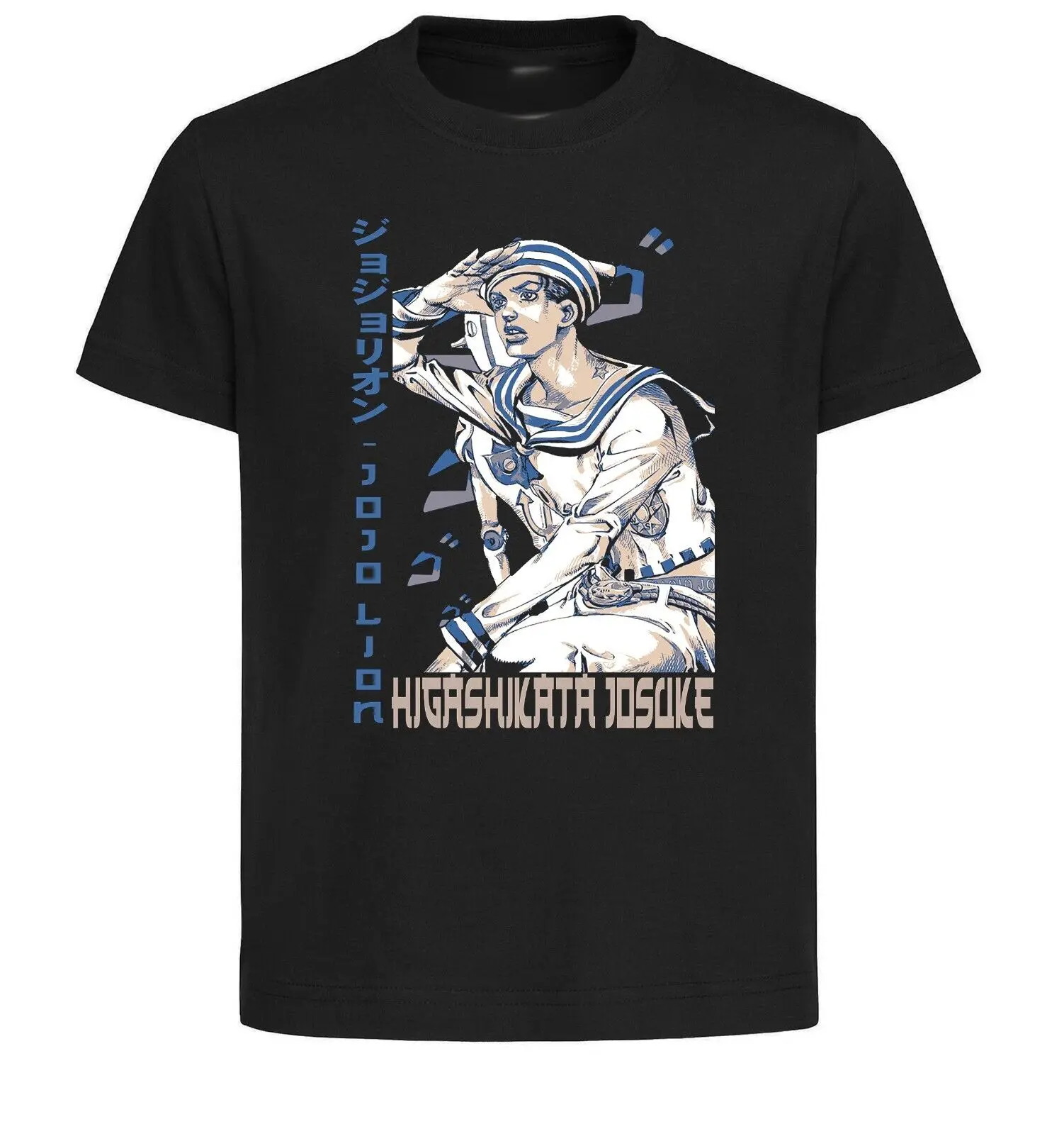 Черная футболка унисекс в японском стиле-Jojolion-Josuke Higashikata - LL3645-