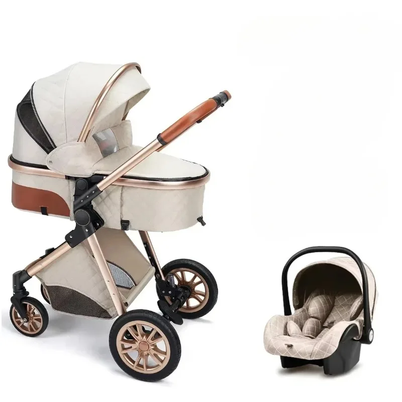 

Коляска-трансформер 3-в-1 High Landscape с автокреслом, люкс, реверсивная, складная, для новорожденных