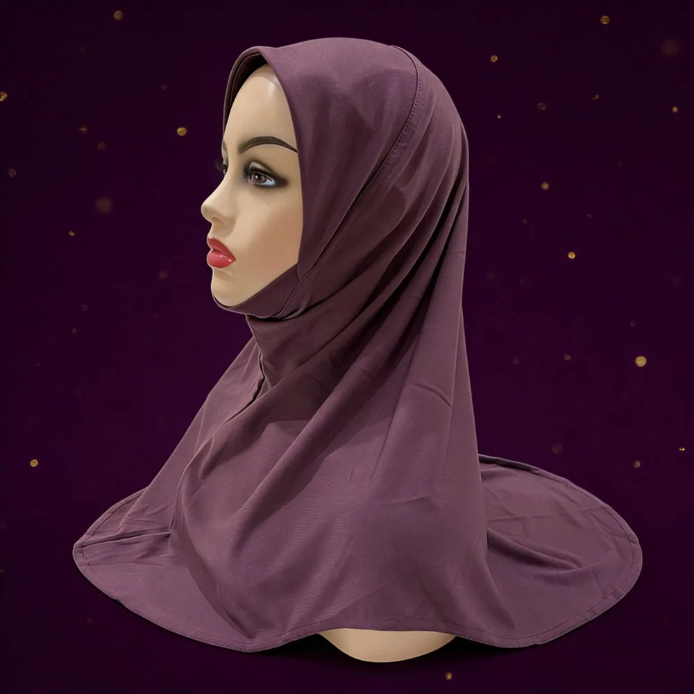 

Kids Girls Muslim Hijab Instant Scarf Full Cover One Piece Amira Headscarf Shawls Wrap Turban Pull On Ready Middle East 5-10Year