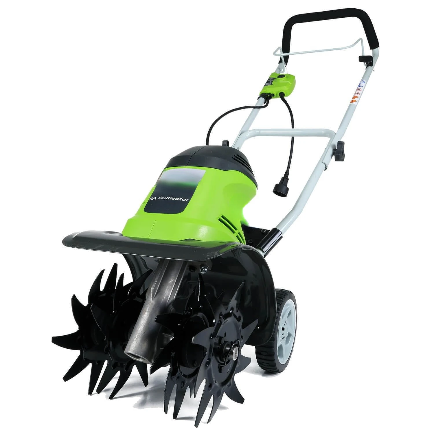 8 Amp 10-inch Corded Electric Cultivator/Tiller 27072 The Cultivator Handle Folds Down for Easy Storage and Transportation