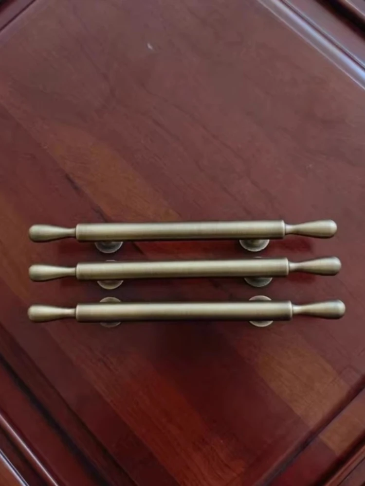 

French antique bronze salad dressing cabinet door, kitchen drawer, light luxury brass cabinet, European modern minimalist handle