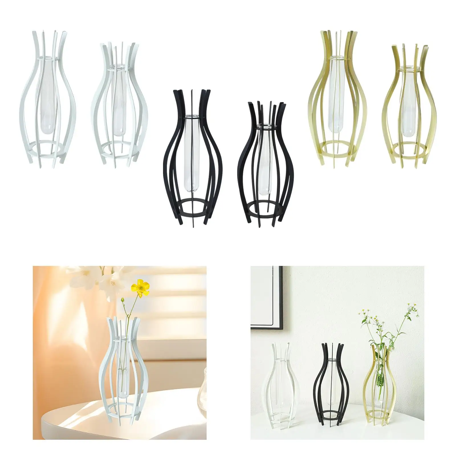 Glass Hydroponic Tube Flower Vase Table Centerpiece Ornament Art Decoration