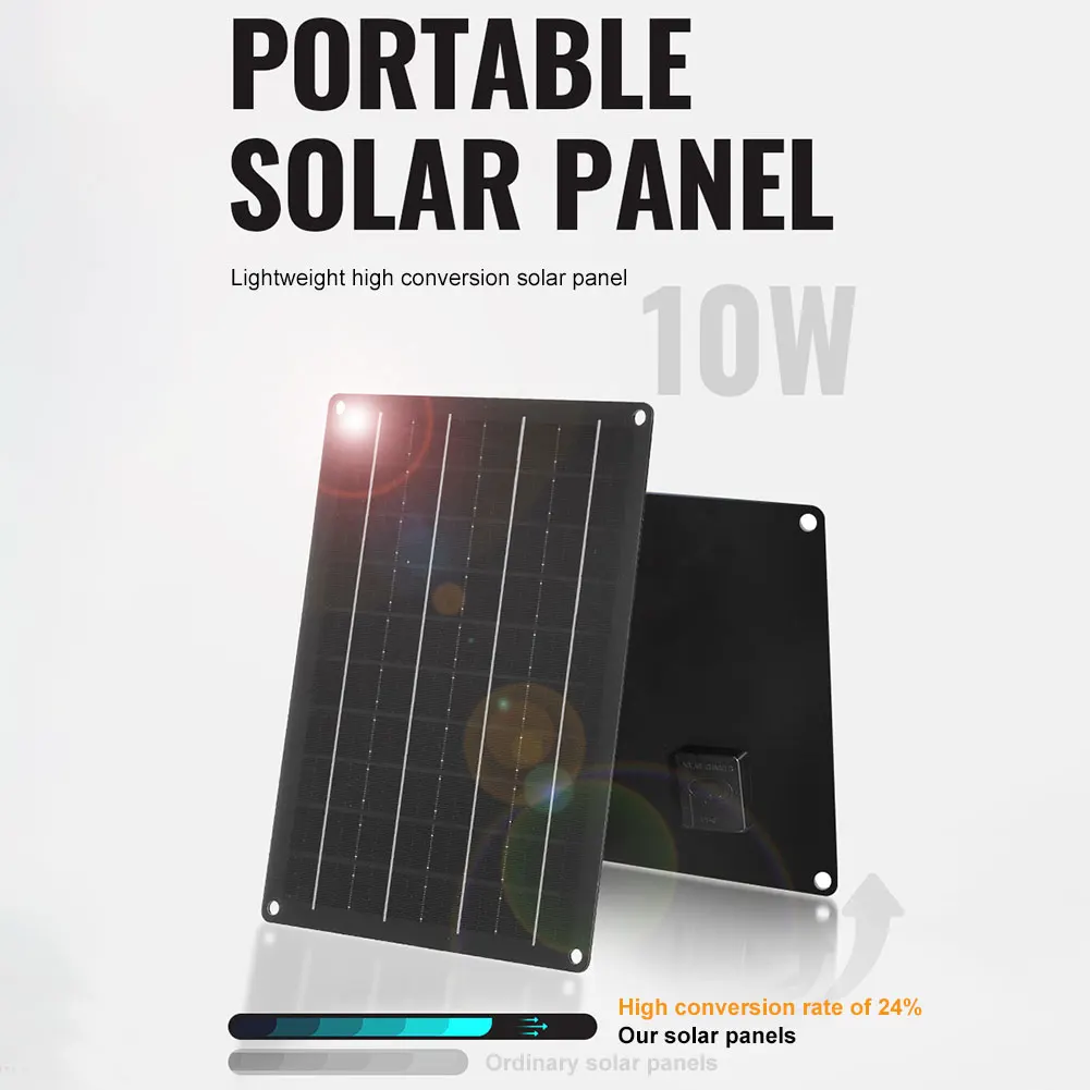

18V 10W Solar Panel USB Waterproof Outdoor Hiking Camping Portable Battery Mobile Phone Charging Bank Charging Mini Solar Panel