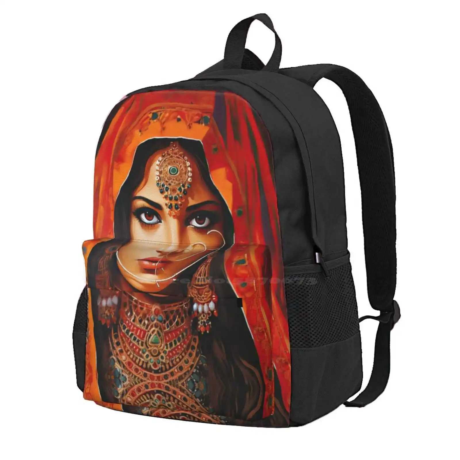 Confident Beauty In Traditional Attire Hot Sale Schoolbag Backpack Fashion Bags Traditional Girl Confident Beauty Beautiful