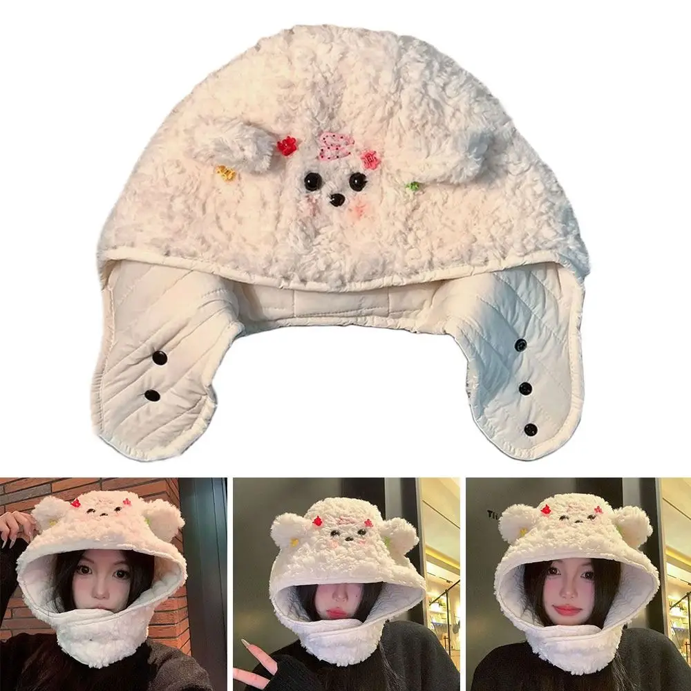Protezione per le orecchie integrata Cappello antivento Sciarpa Collo in peluche Caldo cappello antivento da sci Sciarpa invernale per cappello a cuffia