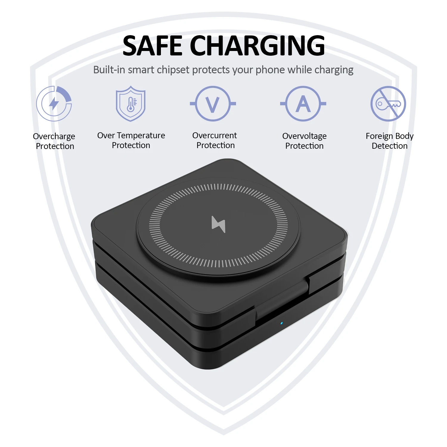 15W 3 in 1 Magnetic Foldable Wireless Charger Fast Aluminum Charging Stand for iPhone 12/13/14/15/16 Mini/Pro/Pro Max
