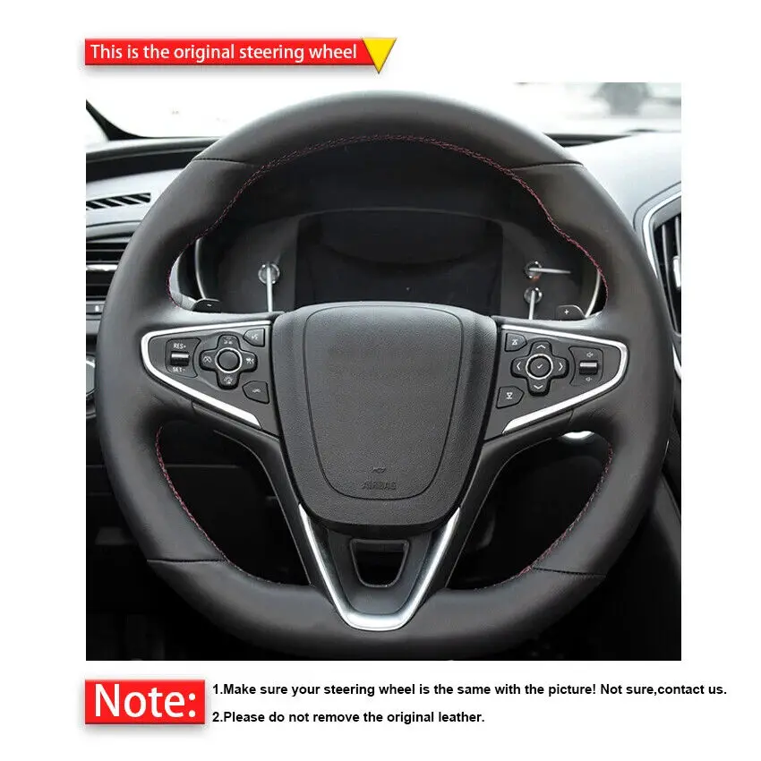 Hand Sewn Non-slip Custom Artificial Leather Hand-Stitched Steering Wheel Cover for Opel Insignia Grand Interior Accessories - view 2