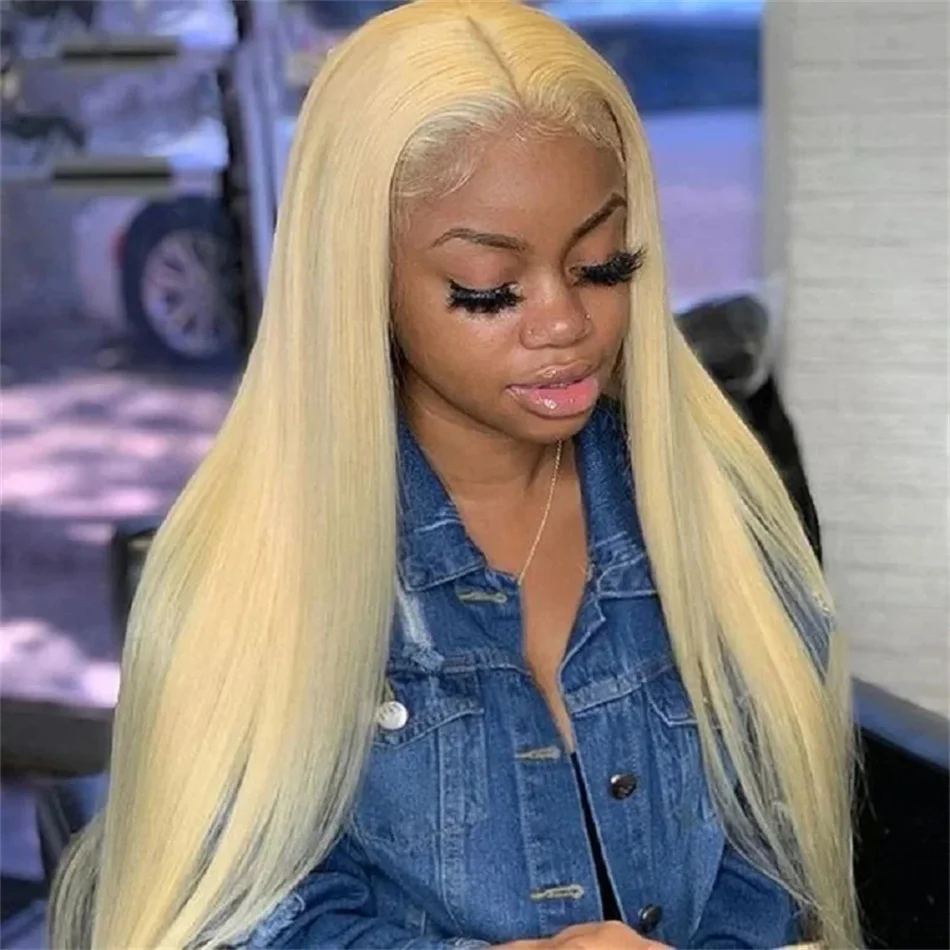 Blonde 613 30 Inch 200 Density Bone Straight 13x6 Lace Frontal Wig 100% Brazilian Lace Front Human Hair Wigs on Clearance Sale