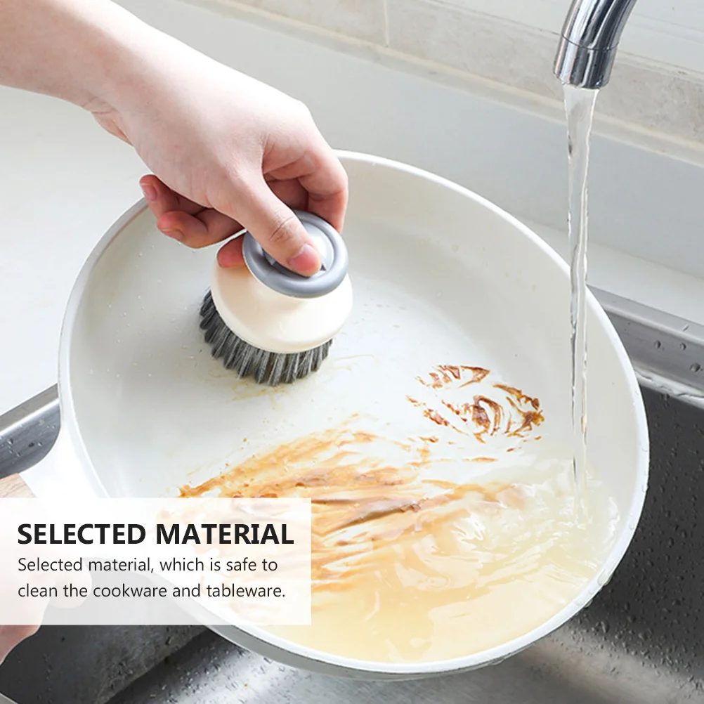 

2Pcs Cleaning Brush Durable Plastic Dish Scrubber Ergonomic Design Safe for Cookware Tableware Kitchen Counter