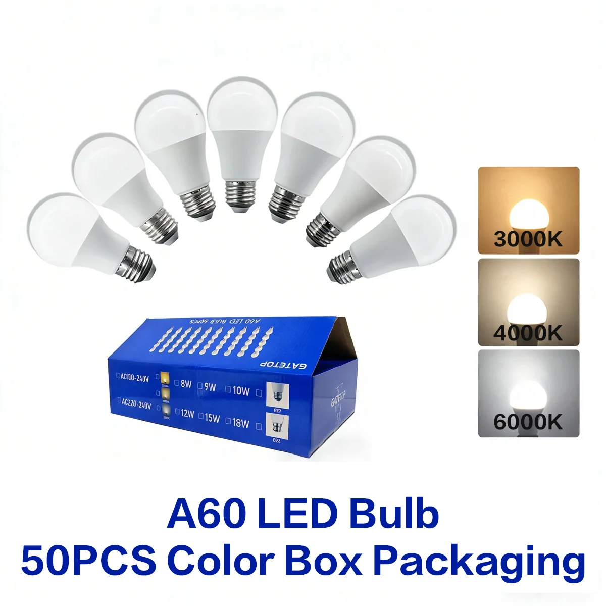 50個パック-18w-15w-12w-10w-9w-8w-パワー-ノンフリッカー-e27口金-led電球-ランプ-電球-本物のac220v-120v-ランプ-ベッドルーム-ボンビージャ