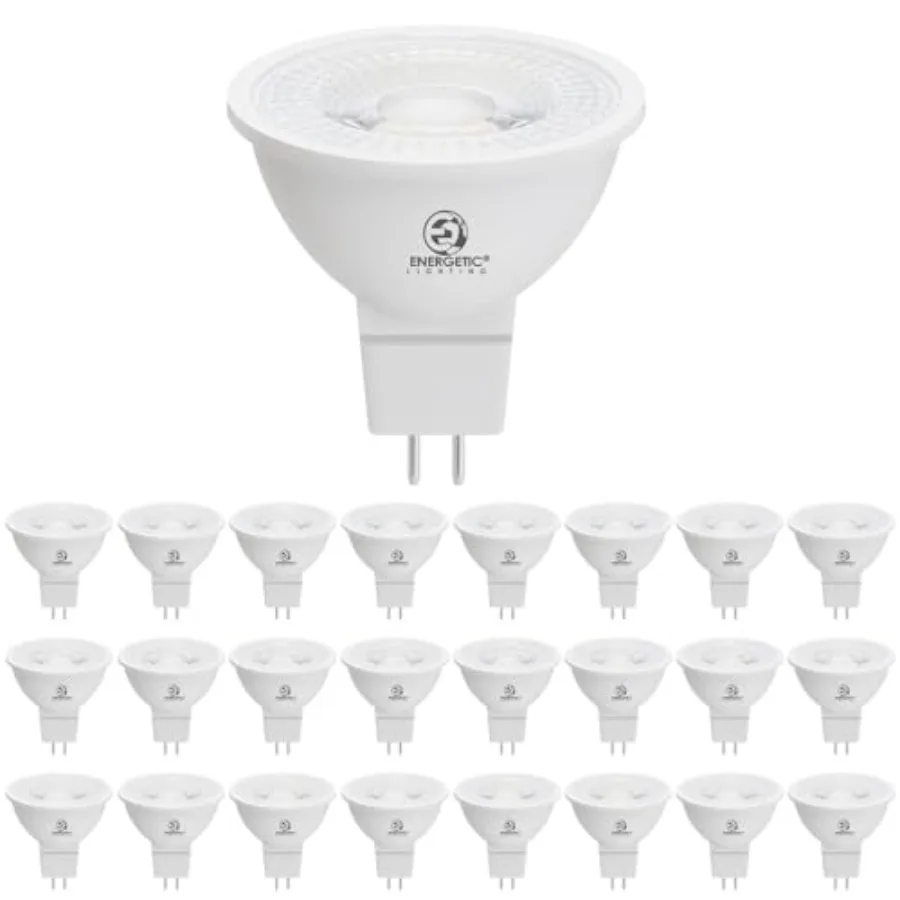 Energetic Dimmable MR16 5W 12V LED Light Bulb, 50W Halogen Equivalent, CRI 90+, GU5.3 Bi-Pin Base, 40 Degree Beam Angle, Warm W