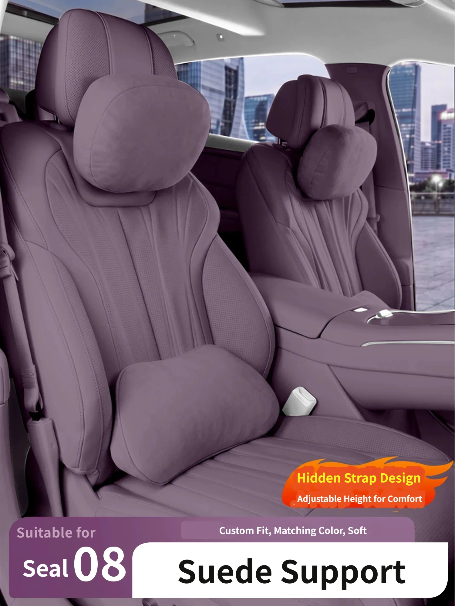 For BYD SEAL 08 2026 2027 Car Styling Headrest Neck Support Lumbar Cushion Seat Pillow Comfort Memory Foam Auto Accessories