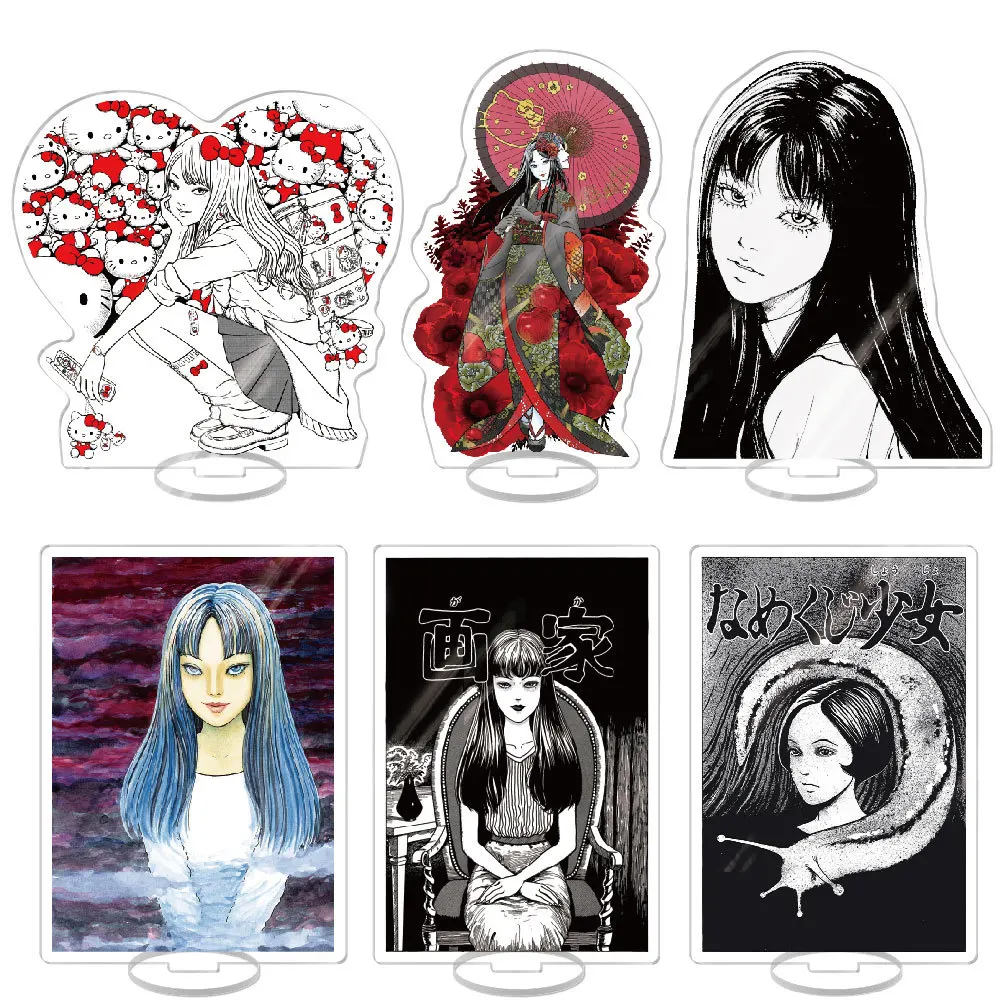 Tomie Kawakami Junji Ito Horror Manga Beautiful Girl Acrylic Keychain Acrylic Stand Desktop Ornament Anime Merch Collection Gift