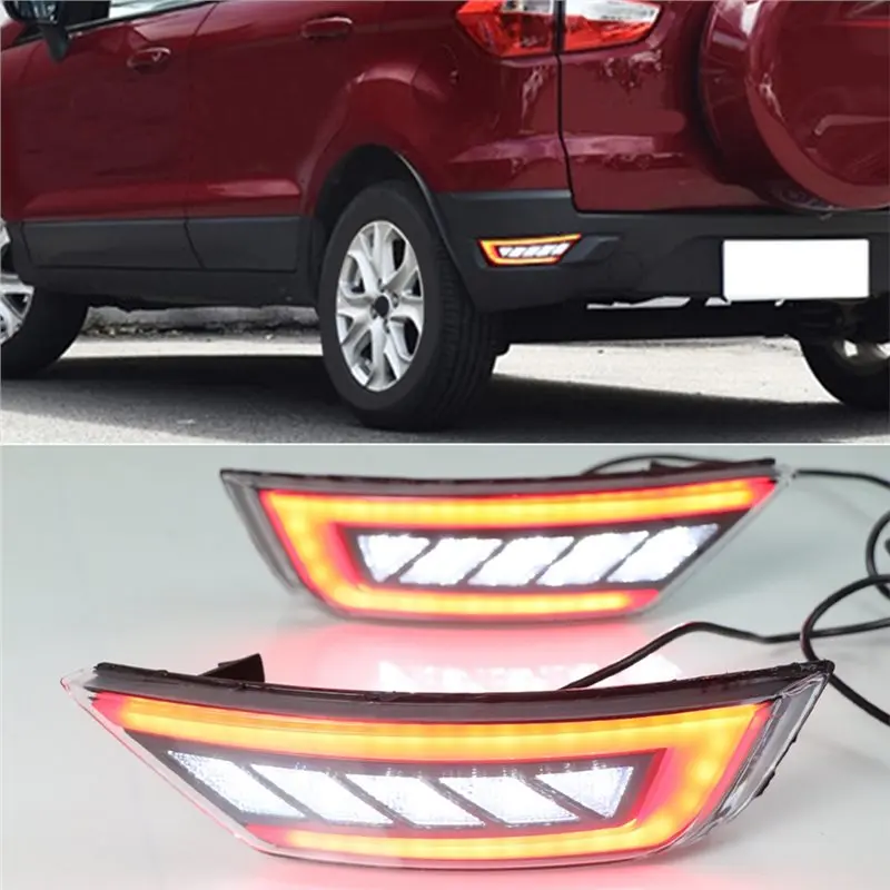 الخلفية إشارة الضباب مصباح LED عاكس ضوء لفورد فوكس 2 MK2 هاتشباك Ecosport الهروب كوغا 2009-2020 2 قطعة المصد الخلفي الإضاءة