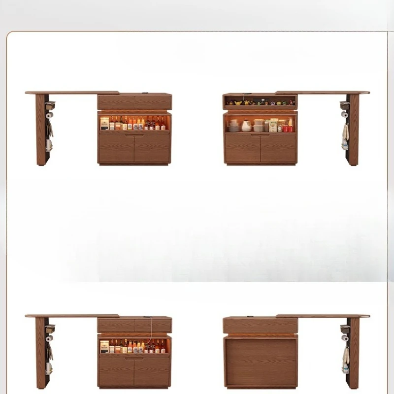 

Balcony Tea Bar Cabinet Corner Coffee Table Household Wall Integrated Window Desk Living Room Telescopic Island