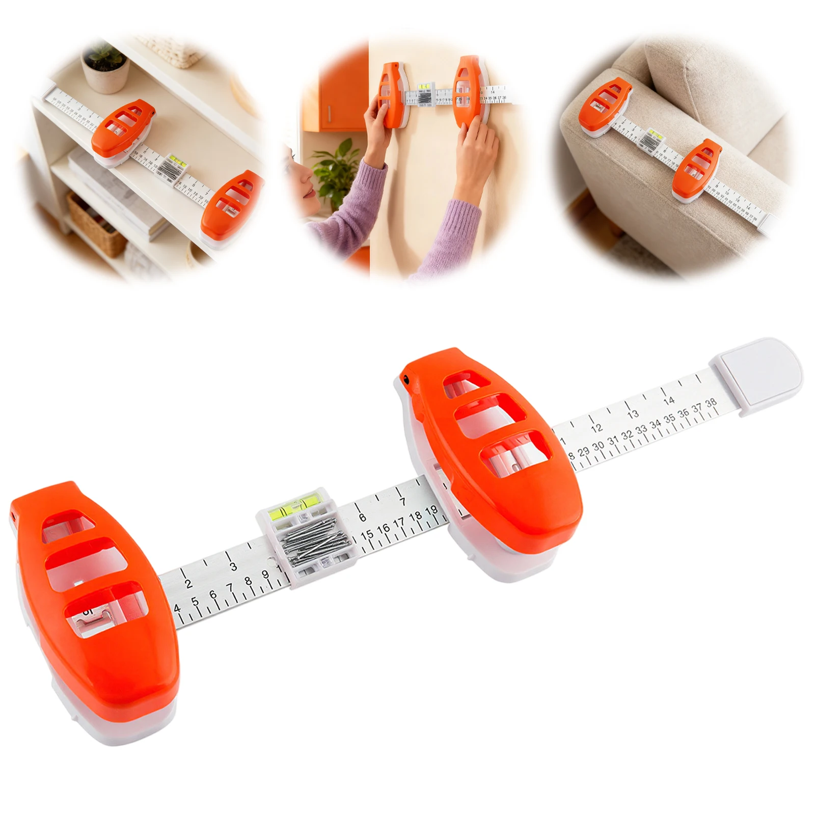 Picture Frame Level Ruler Magnetic Hanging Precision Level Ruler Photo Frame Positioning Tool for Wall Decor Mirror Installation