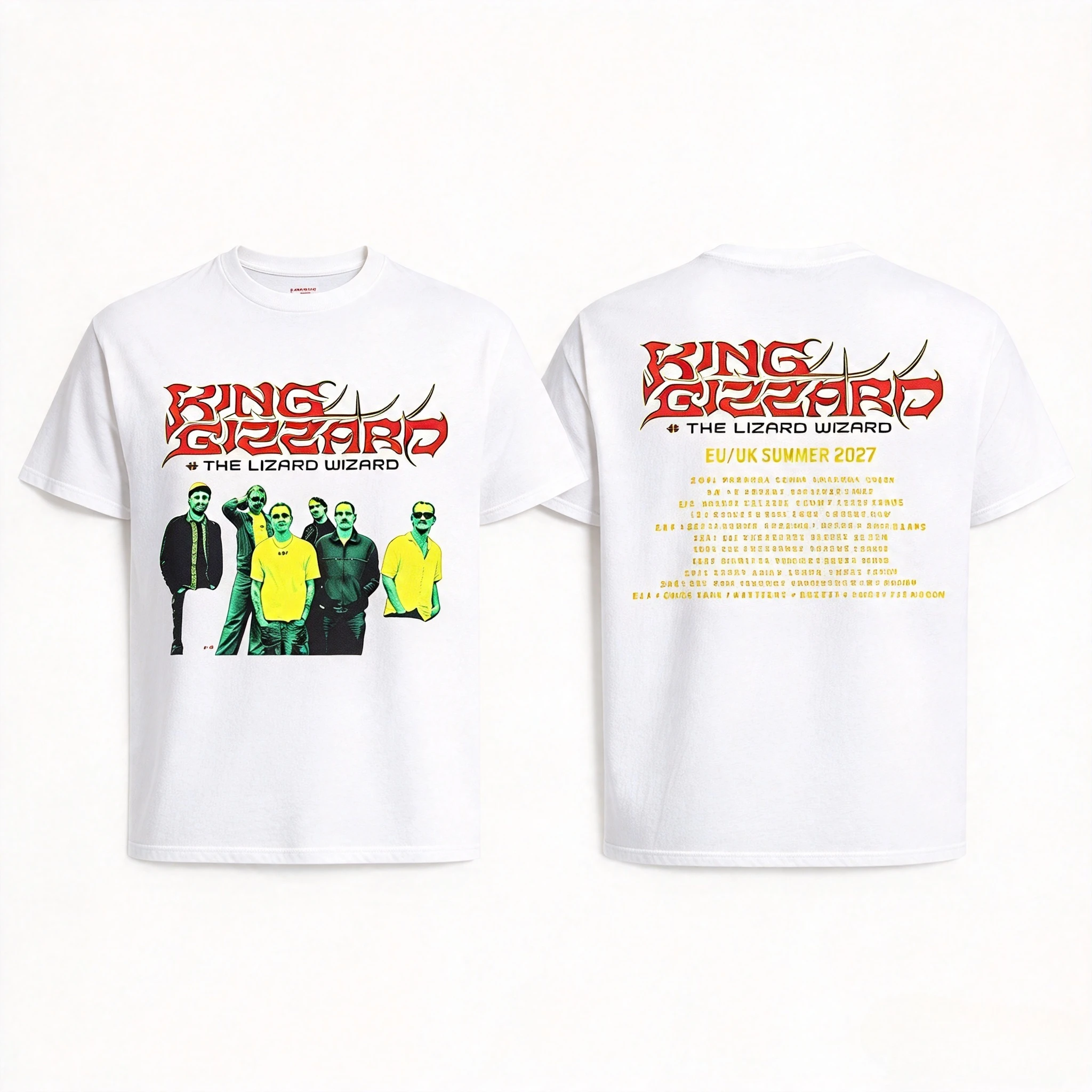 King Gizzard and The Lizard Wizard EU UK 2027 Summer Tour Streetwear T-Shirt, Unisex Tee for Psych Rock Fans