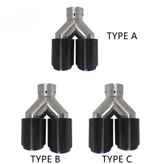 

Automotive carbon fiber double exhaust pipe stainless steel muffler
