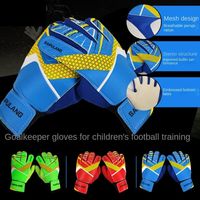 1 Pair Latex Soccer Goalie Gloves Wear-Resistant Non-Slip Game Goalkeeper Gloves Thickened Size 5-7 Kids Football Goalie Gloves