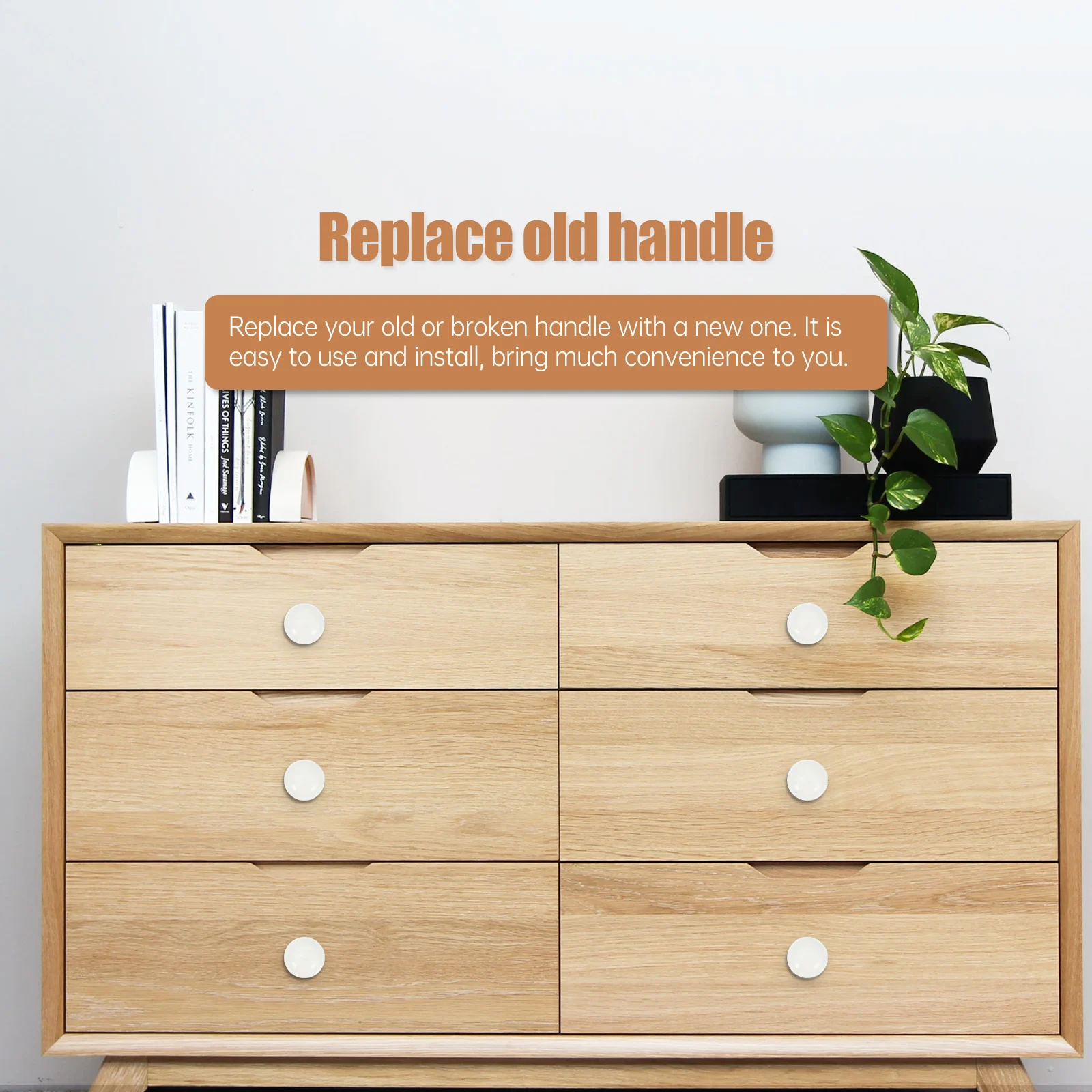 

12 Pcs Wooden Wardrobe H Knobs for Drawers Cabinet Single Hole Durable Wood Material Practical Kitchen Bedroom