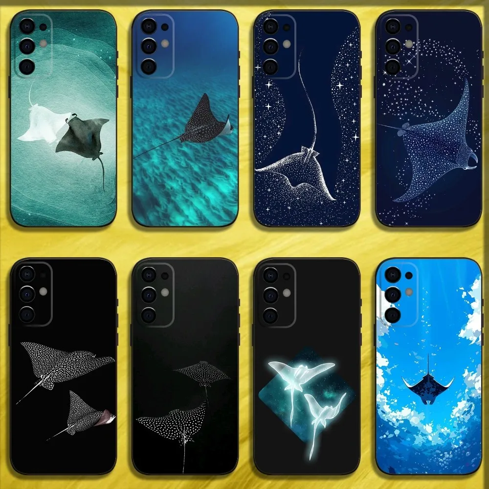 

Ocean Sea Animal Manta Ray Phone Case For Samsung S24,S21,S22,S23,S30,Ultra,S20,Plus,Fe,Lite,Note,10,9,5G Black Soft Cover