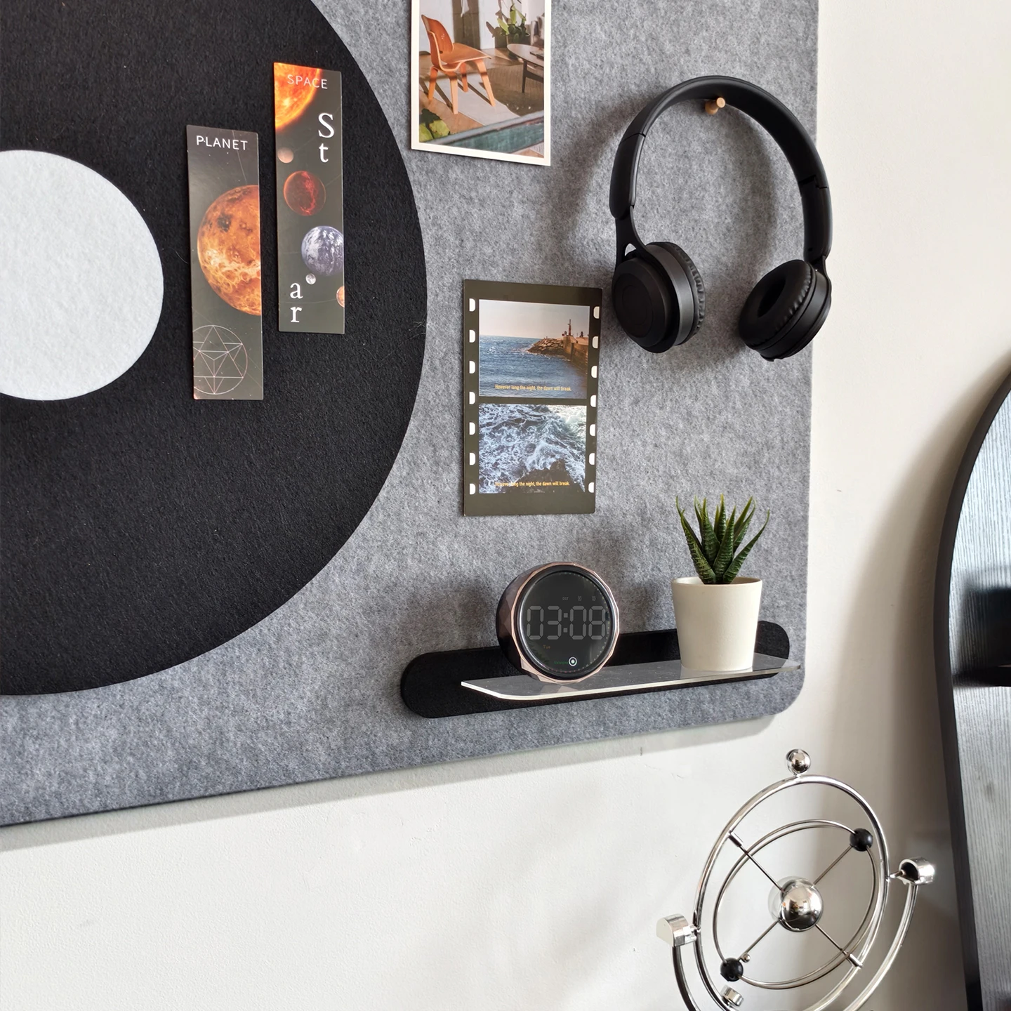 Storage wall sticker photo wall vintage record wall decoration cork board wool adhesive board nostalgic